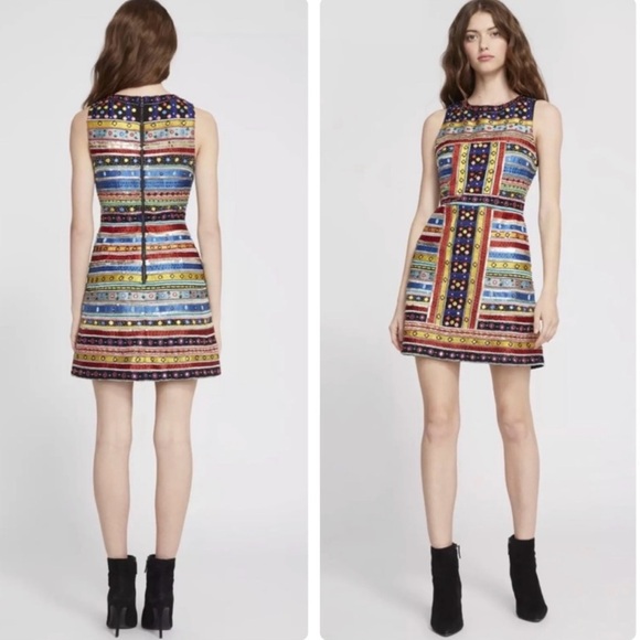 ALICE + OLIVIA Embroidered Embellished Dress - Picture 2 of 10